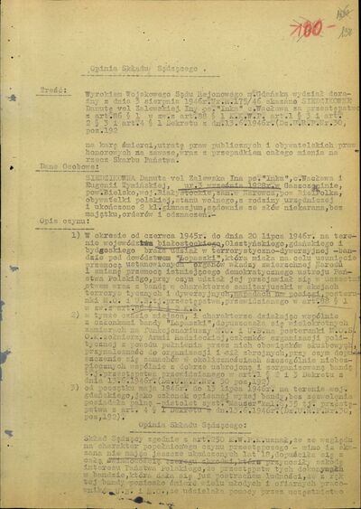 Wyrok Wojskowego Sądu Rejonowego w Gdańsku. Gdańsk 3 sierpnia 1946 r. (IPN Gd 323/1, s. 138)