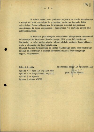 Informacja o kolportowaniu przeźroczy z wystąpień studenckich w marcu 1968 r. w Gdańsku, Gdańsk 19 maja 1970 r. (IPN Gd 0027/3565, s. 75)