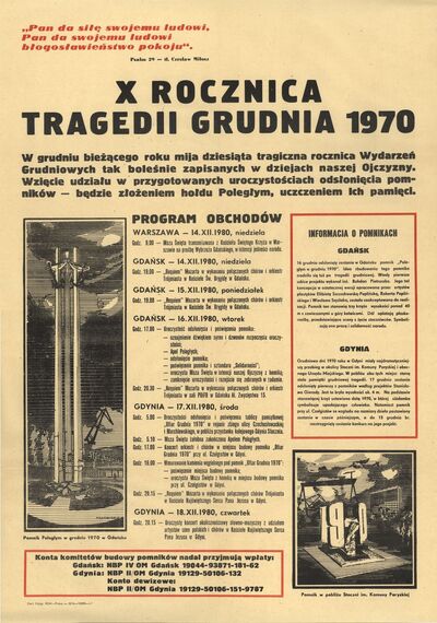 Program obchodów X rocznicy Grudnia 1970 (grudzień 1980 r.)