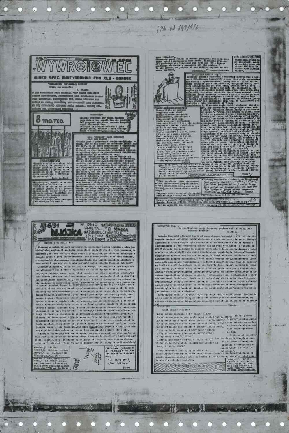 Matryca czasopism „Mały Wywrotowiec” i „Dwójka” z marca 1989 r.