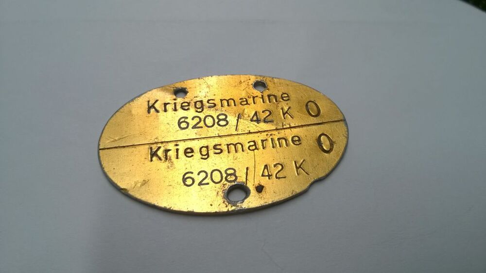 Nieśmiertelnik Stefana Seroki z okresu służby w Kriegsmarine (IPN Gd 892/2)