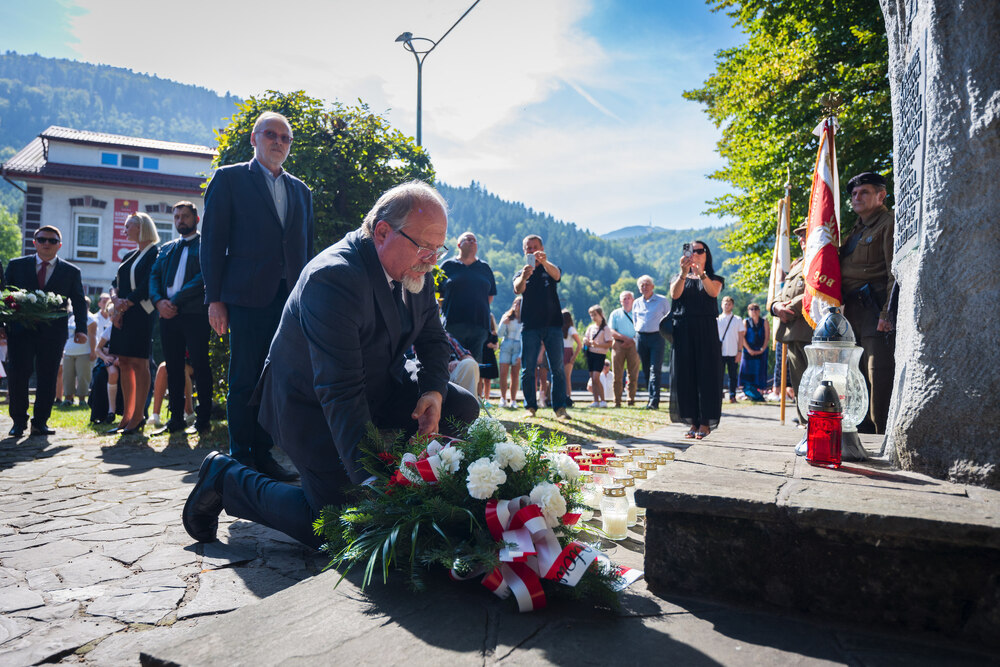 Uroczystości pogrzebowe Józefa Lewickiego, żołnierza VII Śląskiego Okręgu NSZ – Szczyrk, 6 września 2024. Fot.: IPN K. Łojko