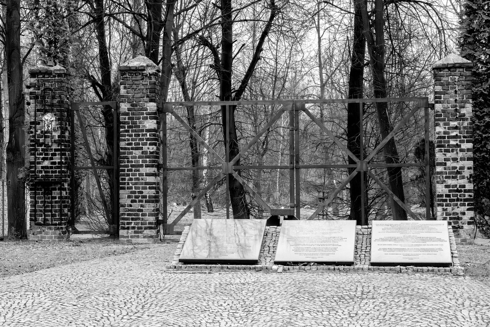 Świętochłowice-Zgoda. Pozostałość po obozie Zgoda, brama z tablicami upamiętniającymi ofiary. „Tragedia Górnośląska” – pamięć historii i historia pamięci. Fot.: IPN K. Łojko