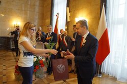 Uroczystość wręczenia Krzyży Wolności i Solidarności w Katowicach.