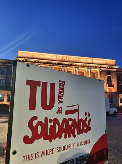 Prezentacja wystawy „TU rodziła się »Solidarność«” w Dąbrowie Górniczej.