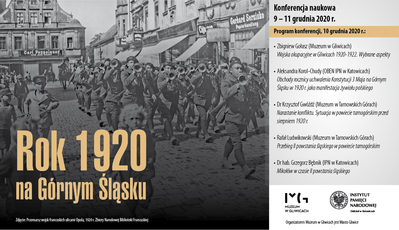 Konferencja naukowa „Rok 1920 na Górnym Śląsku“ w Gliwicach.