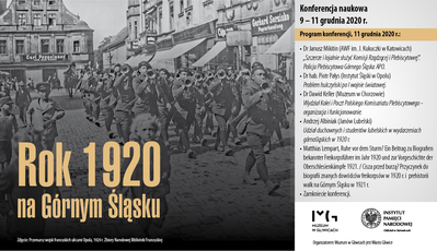 Konferencja naukowa „Rok 1920 na Górnym Śląsku“ w Gliwicach.