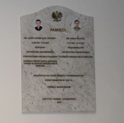 Katowicki IPN ufundował tablicę, która upamiętniła Józefa Skrzeka i Pawła Wójcika w Siemianowicach Śląskich.