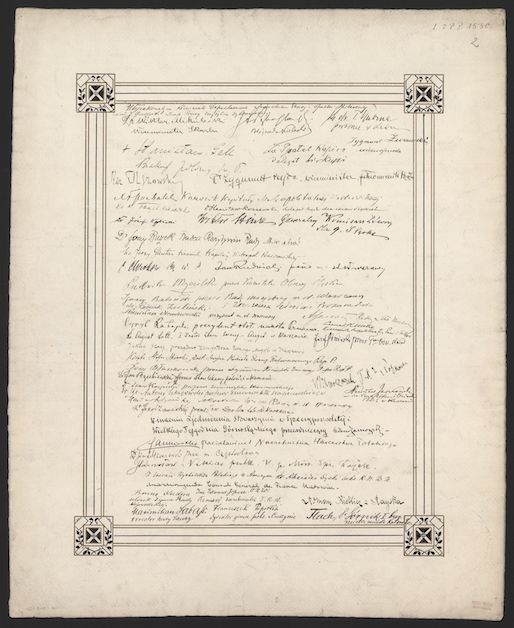 Akt objęcia Górnego Śląska przez Rzeczpospolitą. Zbiory Archiwum Państwowe w Katowicach.