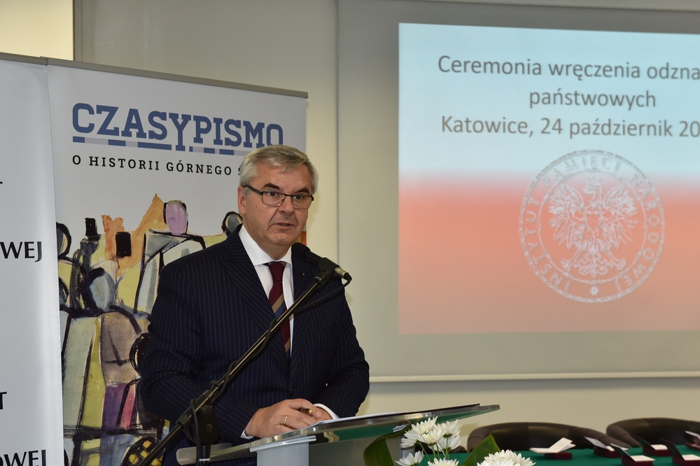 Uroczystość wręczenia Krzyży Wolności i Solidarności w Katowicach.