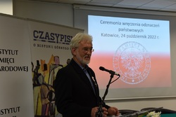 Uroczystość wręczenia Krzyży Wolności i Solidarności w Katowicach.