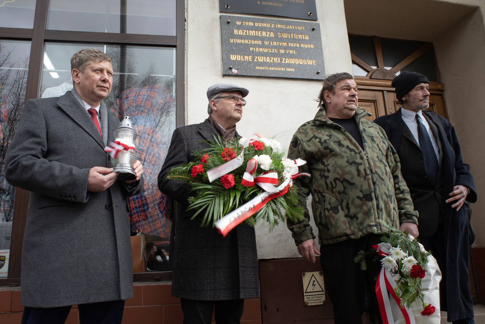 45. rocznica powstania Wolnych Związków Zawodowych w Katowicach. Fot. Krzysztof Łojko/IPN