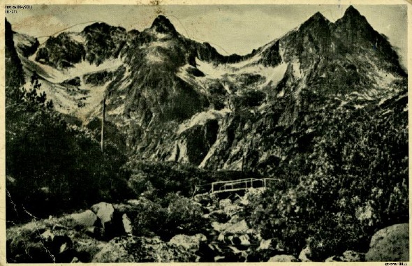 Ścieżka nad Zielony Staw Kieżmarski (Zelené pleso), 1934 r. (kartka wydana prawdopodobnie w Pradze; IPN Ka 084/97, t. 1)