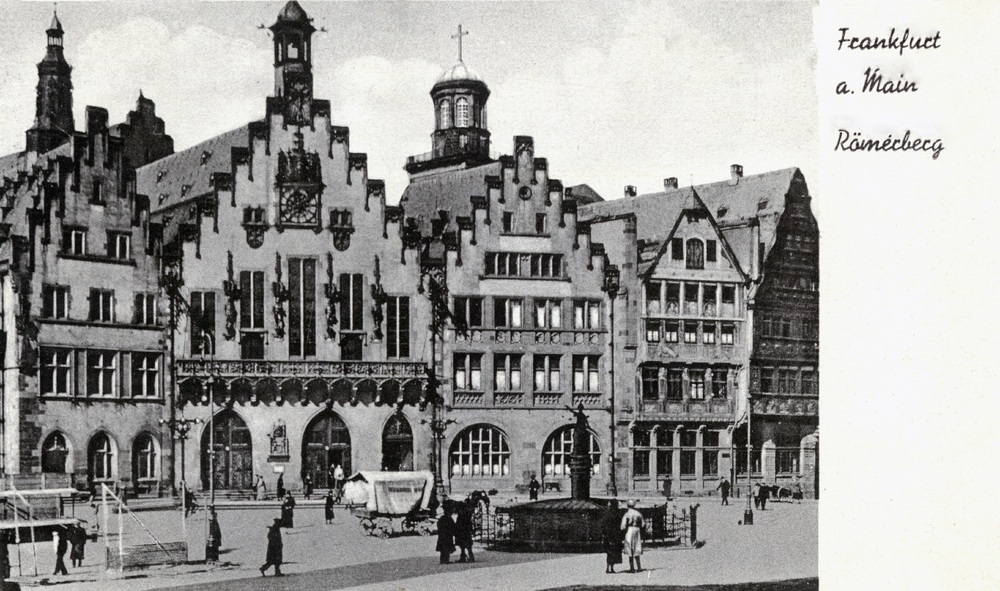 Zabytkowy rynek we Frankfurcie nad Menem, 1952 r. (fot. W&amp;Tr. [Dr. Wolff]; IPN Ka 06/1410)