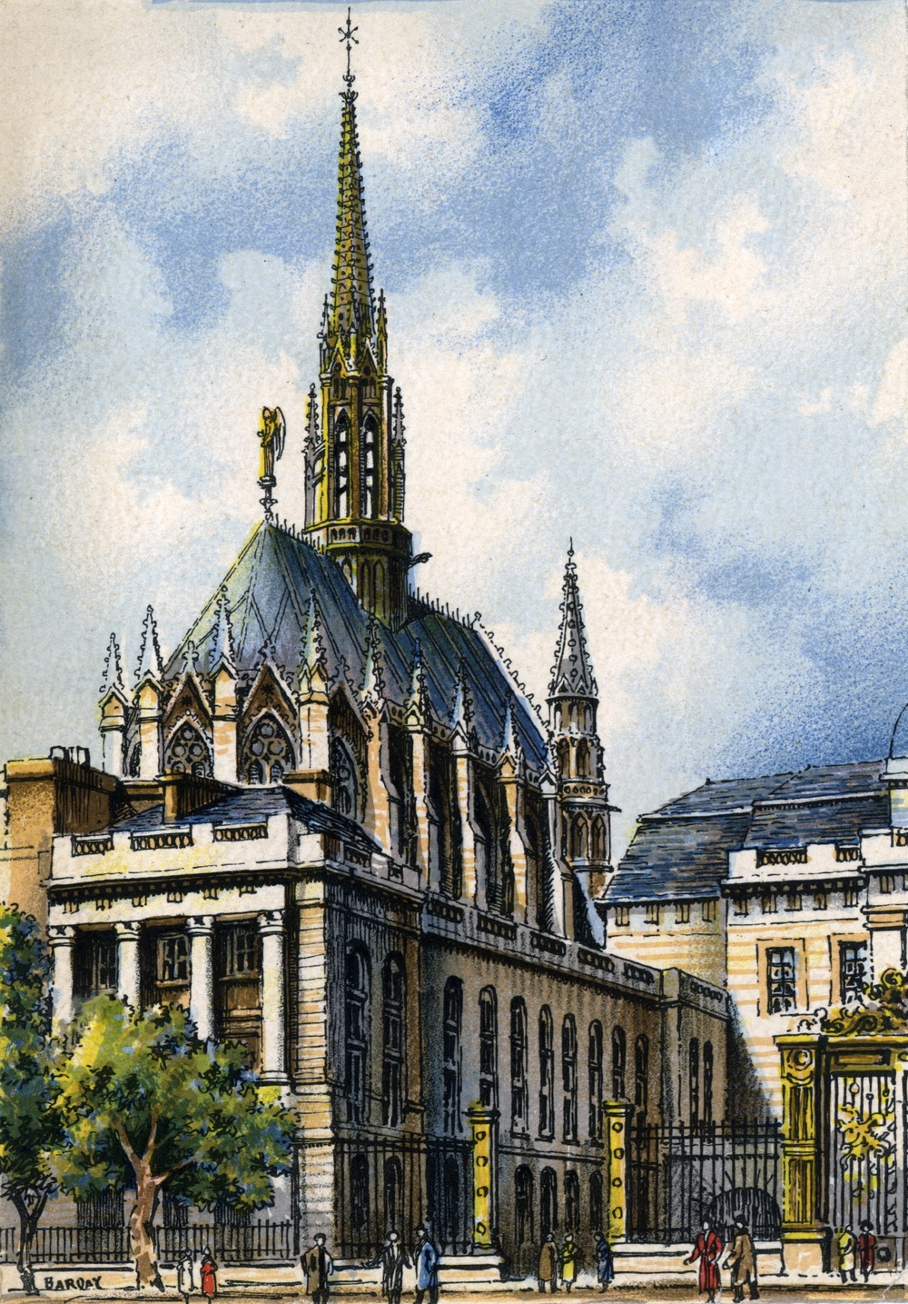Paryż, Pałac Sprawiedliwości i la Sainte Chapelle, 1947 r. (kartka wydana w Paryżu przez M. Barré &amp; J. Dayez; IPN Ka 04/531, t. 3)