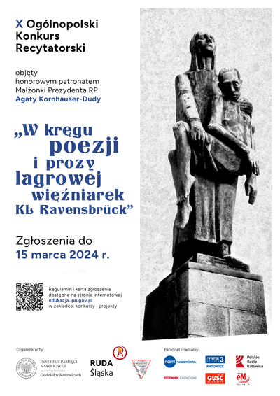X edycja ogólnopolskiego konkursu recytatorskiego „W kręgu poezji i prozy lagrowej więźniarek KL Ravensbrück” (plakat).
