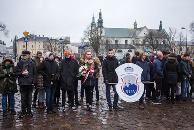 Odsłonięcie tablicy upamiętniającej ofiary operacji polskiej NKWD – Kraków, 8 stycznia 2018. Fot. Sławomir Kasper #8