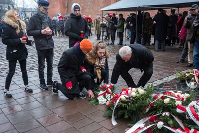 Odsłonięcie tablicy upamiętniającej ofiary operacji polskiej NKWD – Kraków, 8 stycznia 2018. Fot. Sławomir Kasper #33