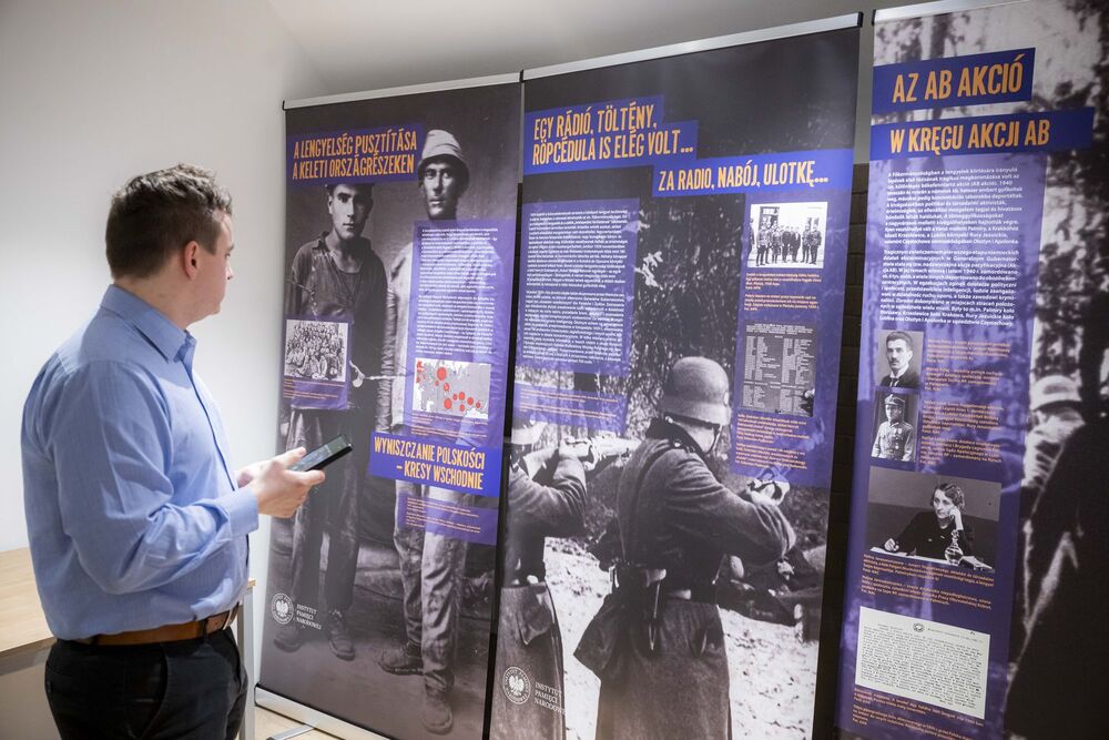 Wystawa IPN w siedzibie NEB w Budapeszcie. Fot. NEB