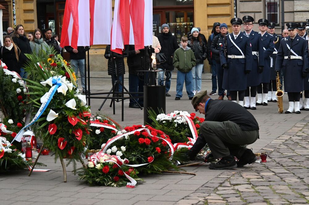 Krakowskie uroczystości poświęcone ofiarom zbrodni katyńskiej. Fot. Janusz Ślęzak (IPN)