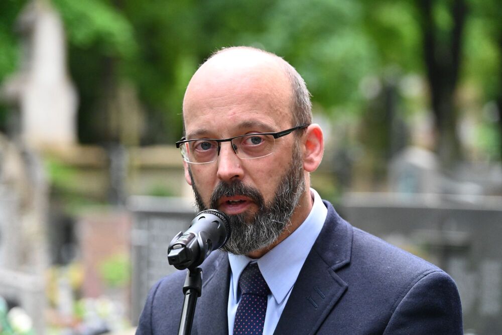 Uroczystość poświęcenia odnowionego przez IPN grobu powstańca śląskiego Karola Chodkiewicza. Fot. Janusz Ślęzak (IPN)