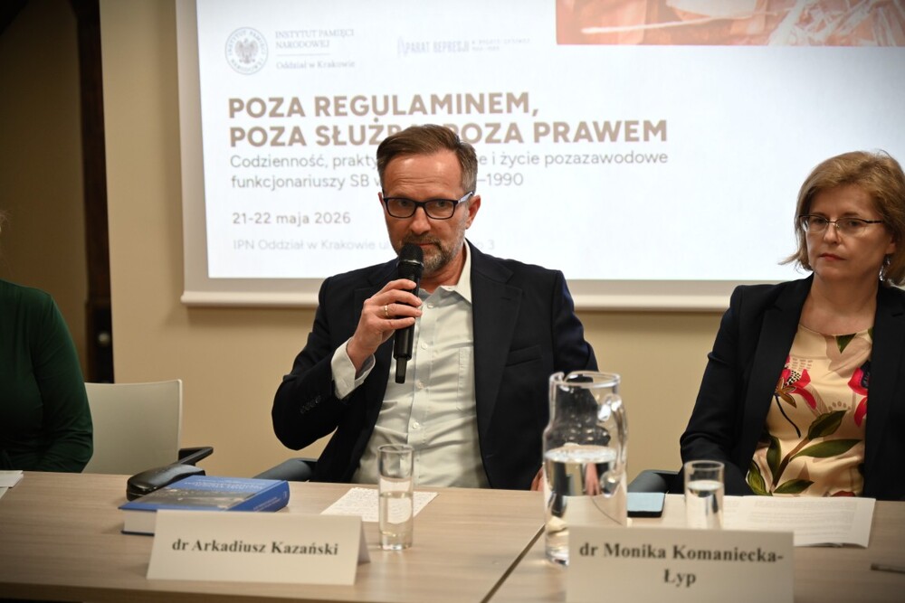 Konferencja naukowa „Poza regulaminem, poza służbą, poza prawem. Codzienność, praktyki nieformalne i życie pozazawodowe funkcjonariuszy SB w latach 1956-1990”. Fot. Żaneta Wierzgacz (IPN)