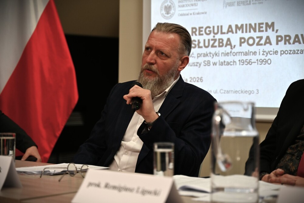 Konferencja naukowa „Poza regulaminem, poza służbą, poza prawem. Codzienność, praktyki nieformalne i życie pozazawodowe funkcjonariuszy SB w latach 1956-1990”. Fot. Żaneta Wierzgacz (IPN)
