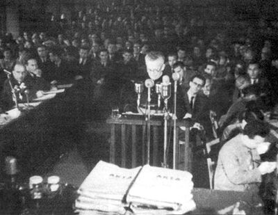 Ordynariusz kielecki bp Czesław Kaczmarek podczas procesu