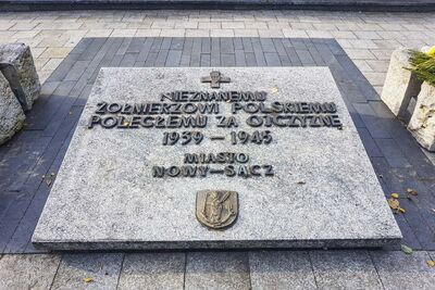 Pomnik Nieznanego Żołnierza w Nowym Sączu przed remontem, 2019