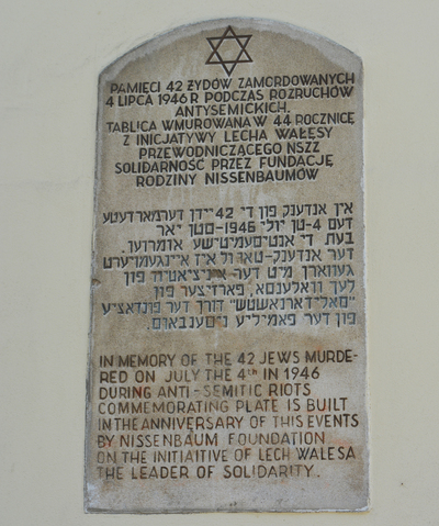 Tablica upamiętniająca ofiary pogromu