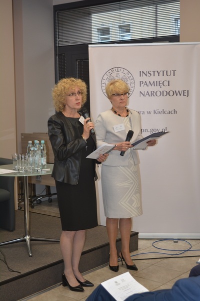 Dr Dorota Koczwańska-Kalita, naczelnik Delegatury IPN w Kielcach; dr hab. prof. UJK Beata Wojciechowska, dyrektor Instytutu Historii UJK w Kielcach