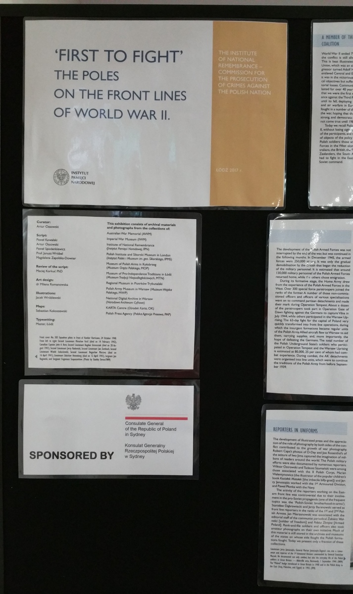 Wystawa „»First to Fight«. Polacy na frontach II wojny światowej” w miejscowości Perth w Australii 2020 r.