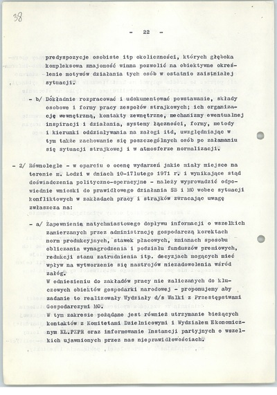 Polityczno-operacyjna ocena wydarzeń w Łodzi z 10 marca 1971 r., k. 22 (sygn. AIPN Ld pf 10/987, k.  38)