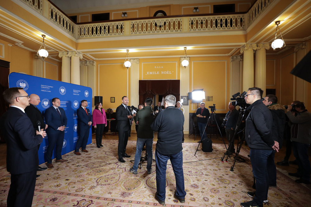 Briefing prasowy Prezesa IPN dr. Karola Nawrockiego – Łódź, 27 listopada 2023 r. Fot. Mikołaj Bujak (IPN)