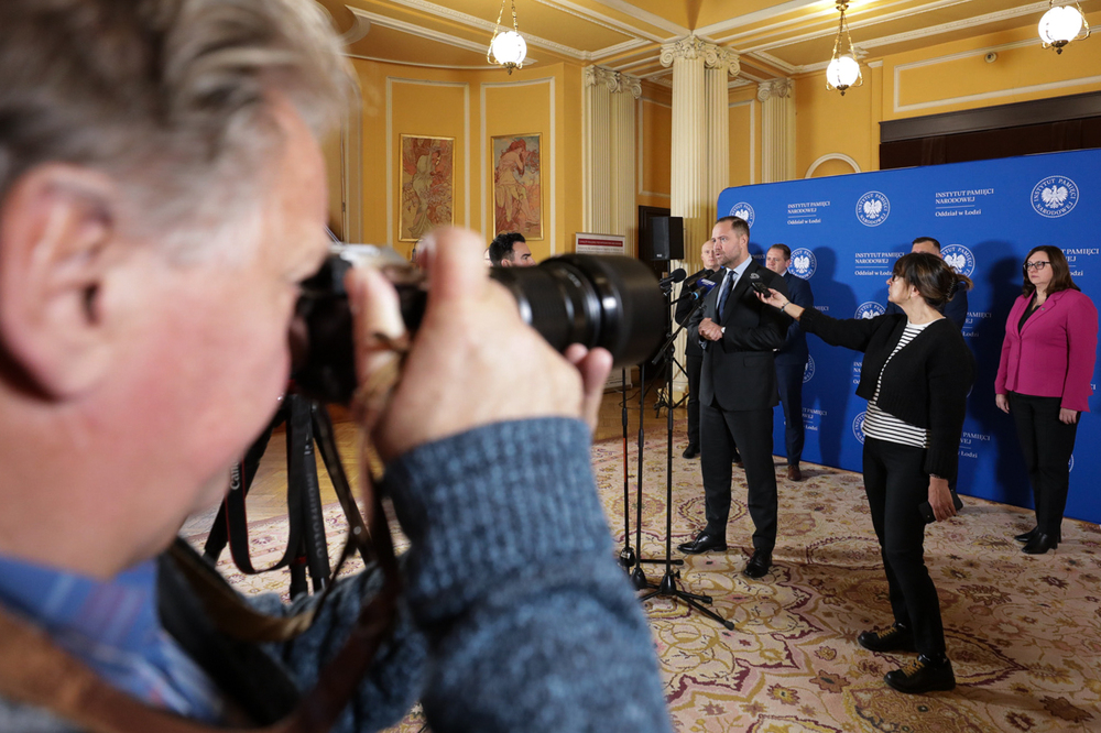 Briefing prasowy Prezesa IPN dr. Karola Nawrockiego – Łódź, 27 listopada 2023 r. Fot. Mikołaj Bujak (IPN)