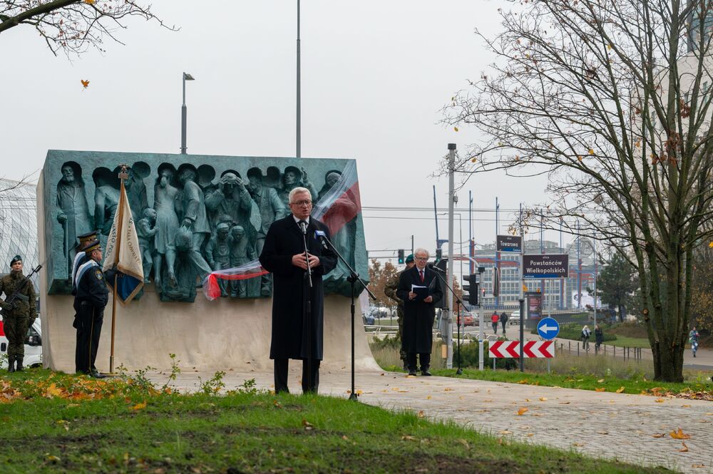 Odsłonięcie Pomnika Wypędzonych Wielkopolan. Fot. Urząd Miasta Poznania