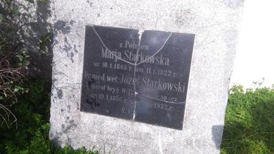 Stela na grobie gen. bryg. Józefa Starkowskiego, Cmentarz Bohaterów Polskich na Cytadeli w Poznaniu (dawny obszar starego cmentarza garnizonowego)