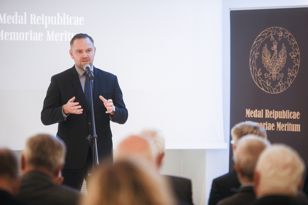 Uroczystość wręczenia Medali „Reipublicae Memoriae Meritum”. Fot. Sławomir Kasper (IPN)