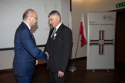 Uroczystość wręczenia Krzyży Wolności i Solidarności w Rzeszowie.