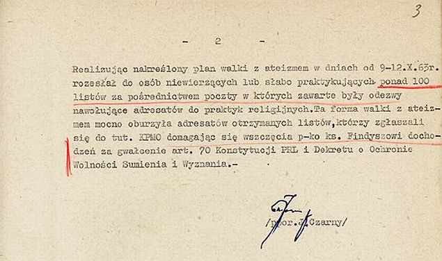 Notatka służbowa sporządzona przez funkcjonariusza KPMO w Jaśle dotycząca działalności ks. Władysława Findysza IPN-Rz-34/39, k. 2, 3