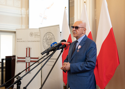 Dr Zbigniew K. Wójcik, przemówienie podczas ceremonii wręczenia KWiS. Fot. Igor Witowicz