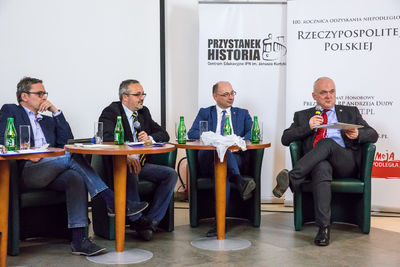 Panel dyskusyjny „Wokół lustracji w Polsce” – Warszawa, 12 kwietnia 2018. Fot. Sławek Kasper (IPN)