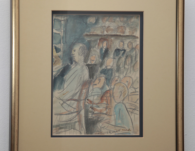 W trakcie spotkania zostały pokazane nieznane szkice Józefa Czapskiego z prywatnej kolekcji. Fot. Piotr Życieński (IPN)