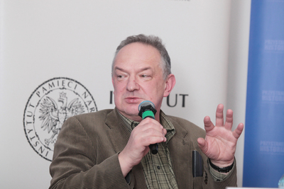 Dr Kazimierz Krajewski. Dyskusja na temat polskich formacji wojskowych na Wschodzie – Warszawa, 21 lutego 2019. Fot. Piotr Życieński (IPN)