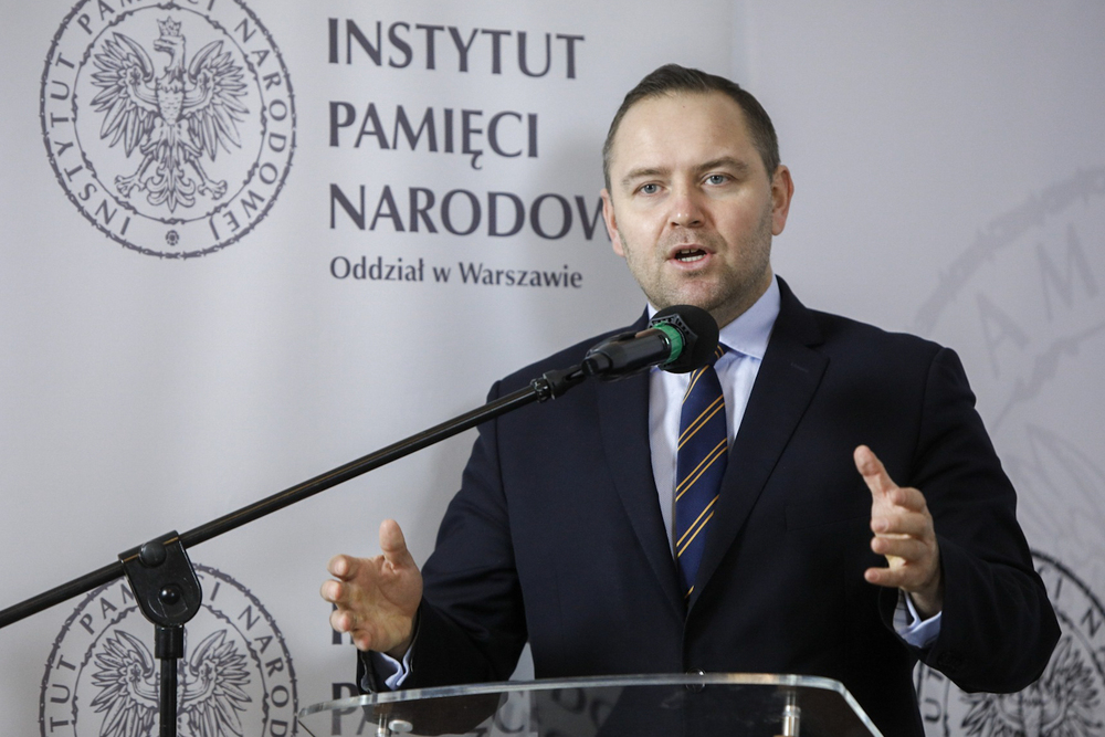 Dr Karol Nawrocki podczas otwarcia konferencji naukowej „Obrachunek z dekadą Jaruzelskiego...” – Warszawa, 13–14 grudnia 2021. Fot. Sławek Kasper (IPN)