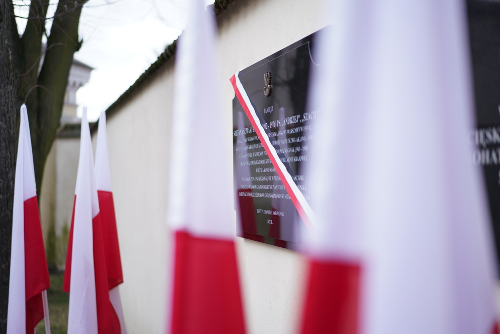 Uroczystość odsłonięcia tablicy upamiętniającej Stefana Szmakfefera – Zakroczym, 20 lutego 2022. Fot. Mateusz Niegowski (IPN)