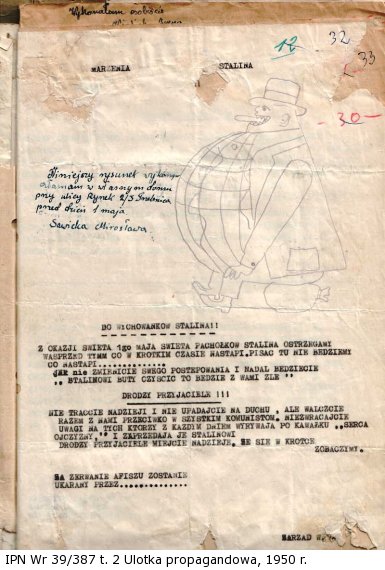 Ulotka propagandowa 1950 r.