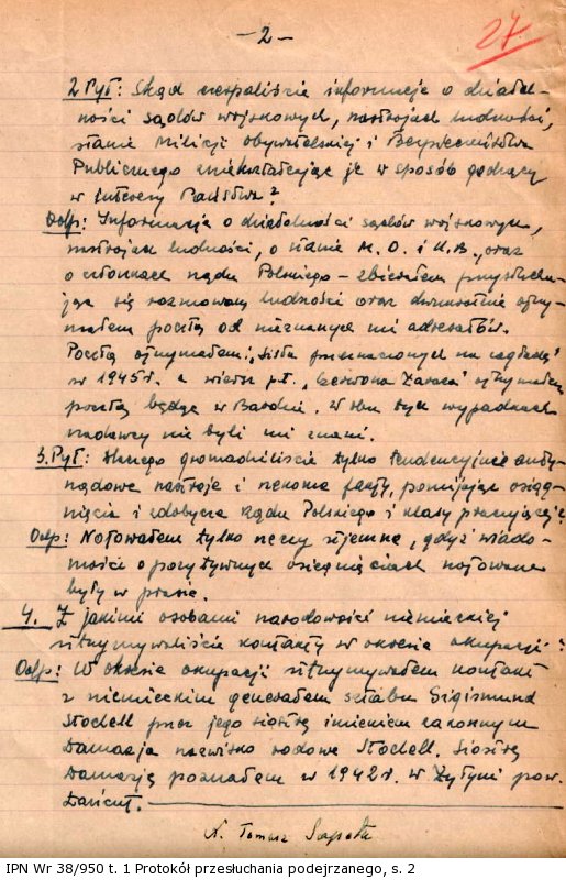 Protokół przesłuchania podejrzanego