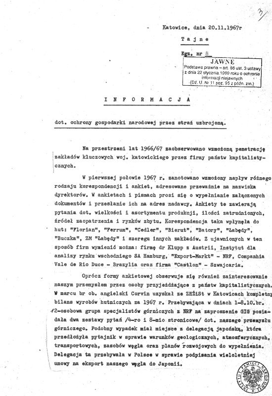 Materiały Głównego Inspektoratu Ochrony Przemysłu