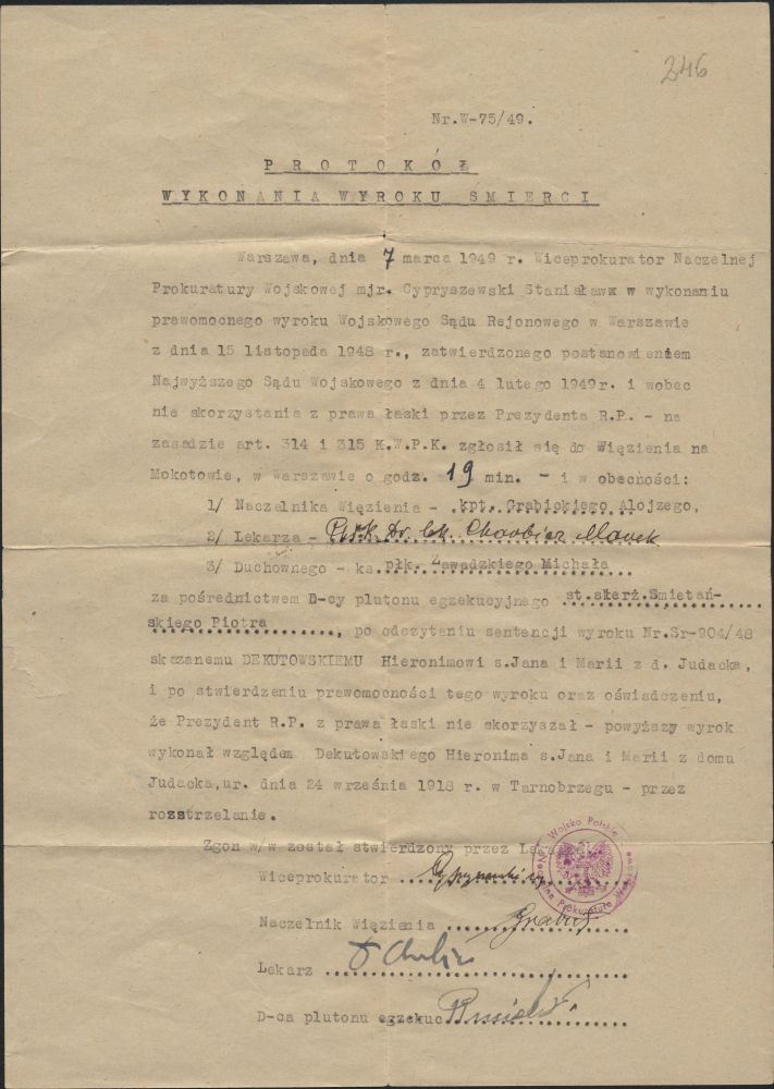 mjr Hieronim Dekutowski „Zapora